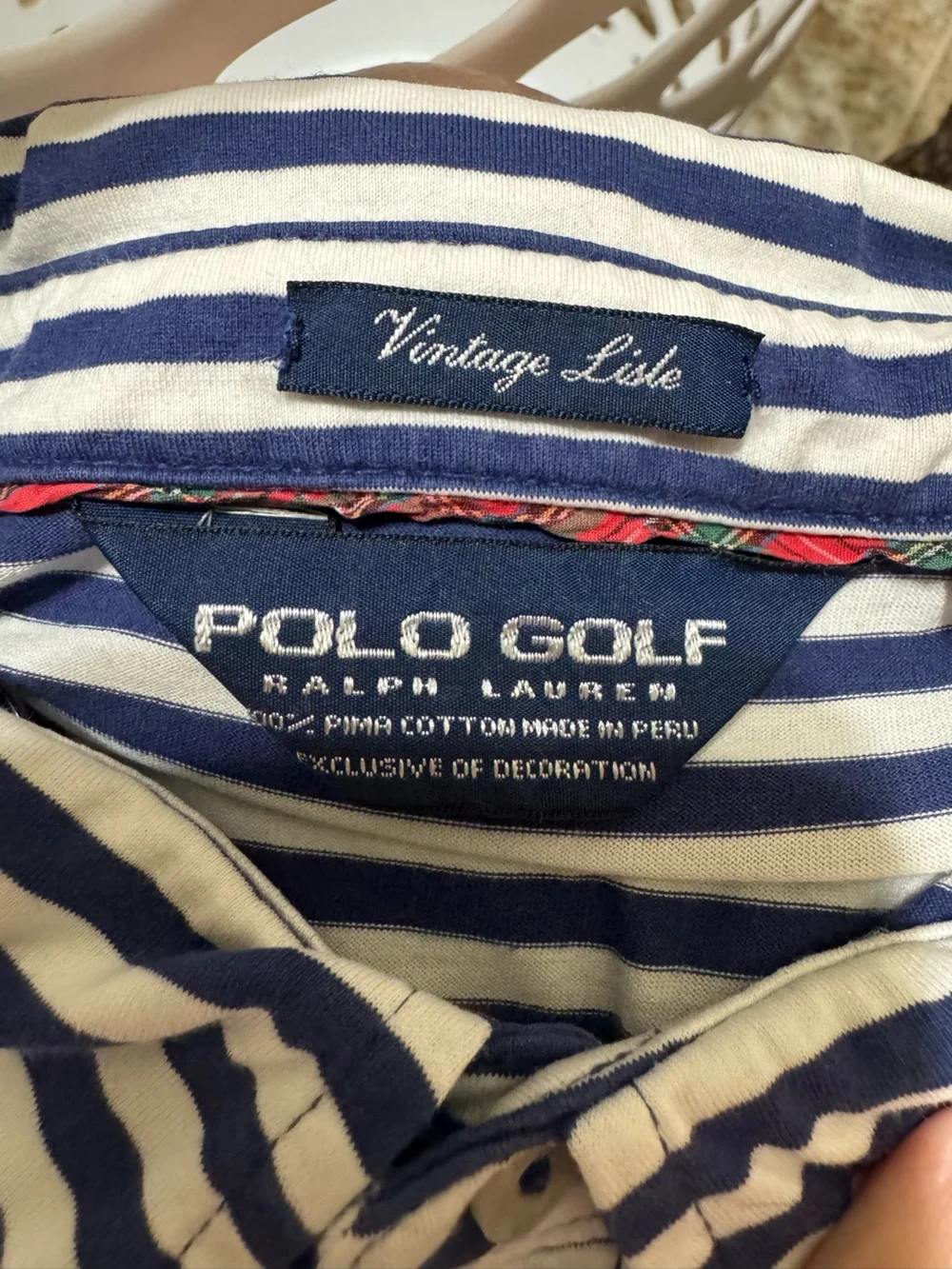 Polo Golf Ralph Lauren Men's Navy/White Striped Polo Golfcore Coastal Grandpa